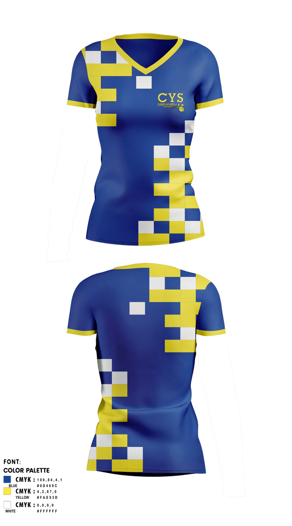 Womens Short Sleeve Vneck Shirt, ColdWater Cougara 'Shelby Youth Sports', Track & Field, Teamtime, Team time, sublimation, custom sports apparel, team uniforms, spirit wear, spiritwear, sports uniforms, custom shirts, team store, custom team store, fundraiser sports, apparel fundraiser