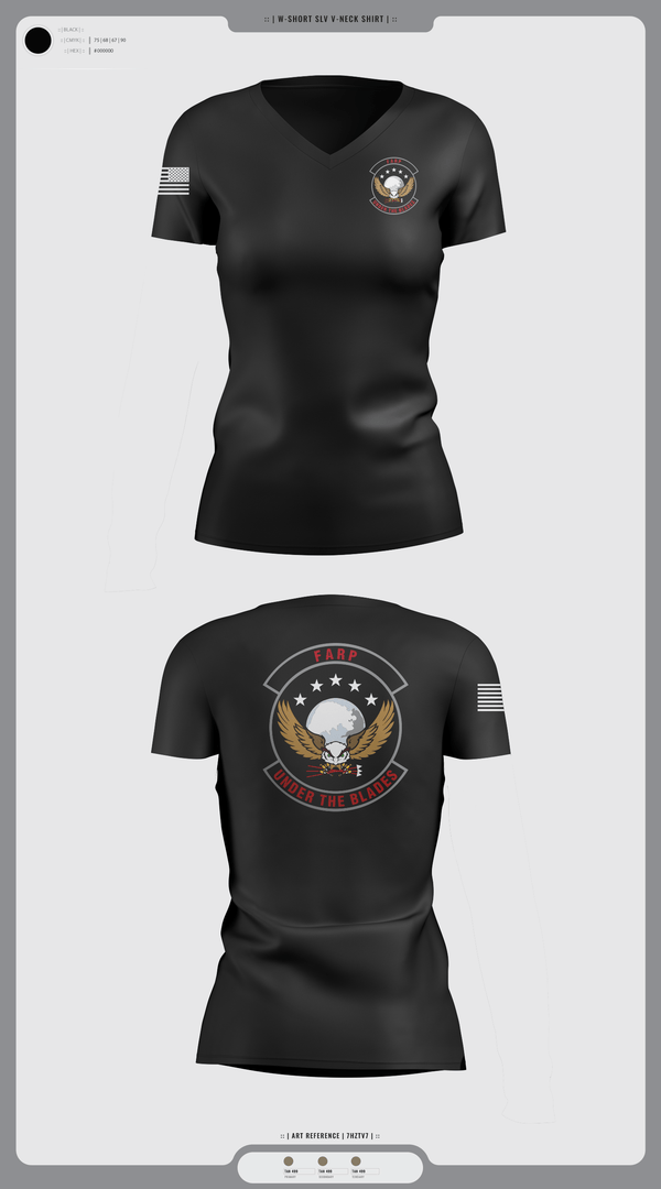 Womens Short Sleeve Vneck Shirt, FARP, Air Force, Teamtime, Team time, sublimation, custom sports apparel, team uniforms, spirit wear, spiritwear, sports uniforms, custom shirts, team store, custom team store, fundraiser sports, apparel fundraiser