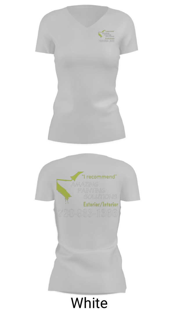 Womens Short Sleeve Vneck Shirt, Amazing Painting Solutions, , Teamtime, Team time, sublimation, custom sports apparel, team uniforms, spirit wear, spiritwear, sports uniforms, custom shirts, team store, custom team store, fundraiser sports, apparel fundraiser