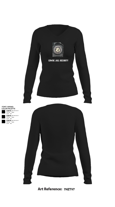 CBWDC Jail Security 78638025 Women's Long Sleeve V-neck Shirt - 21