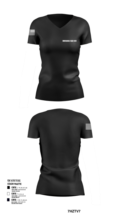 Indiana SAR K9 89767591 Women's Short Sleeve V-neck Shirt - 101