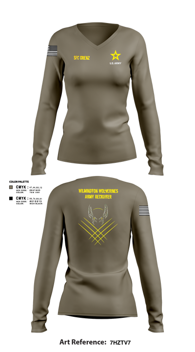 Wilmington Army Recruiting Station 61290621 Women's Long Sleeve V-neck Shirt - 3