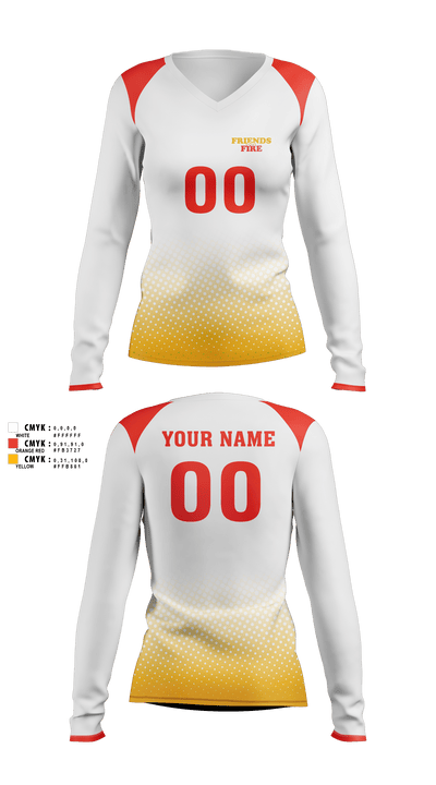 FRIENDS on FIRE 48916743 Women's Long Sleeve V-neck Shirt -1 5