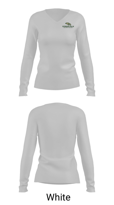 Cypress Falls High School Track 61867059 Women's Long Sleeve V-neck Shirt - 6