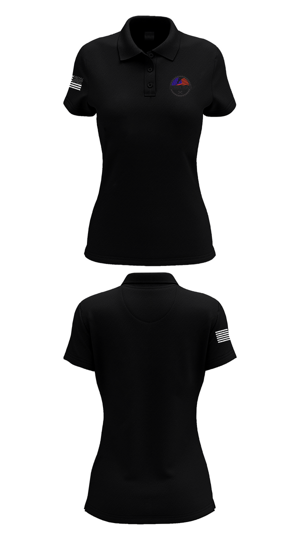 Womens Short Sleeve Performance Polo, Patriotic Designs & CNC, , Teamtime, Team time, sublimation, custom sports apparel, team uniforms, spirit wear, spiritwear, sports uniforms, custom shirts, team store, custom team store, fundraiser sports, apparel fundraiser
