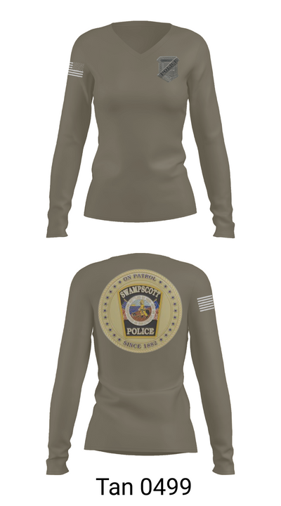 Swampscott Police 55581807 Women's Long Sleeve V-neck Shirt - 73