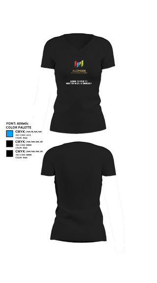 Womens Short Sleeve Vneck Shirt, ALEMAN PROPERTY MAINTENANCE & REMODELING, , Teamtime, Team time, sublimation, custom sports apparel, team uniforms, spirit wear, spiritwear, sports uniforms, custom shirts, team store, custom team store, fundraiser sports, apparel fundraiser