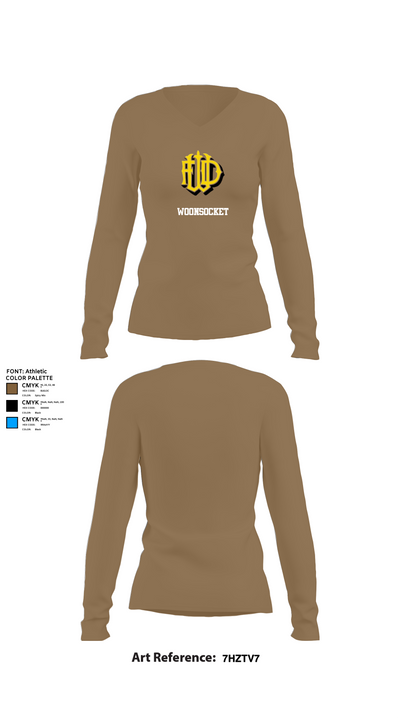 Woonsocket 46977147 Women's Long Sleeve V-neck Shirt - 2