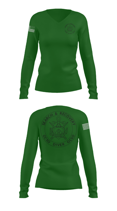 Underwater Search & Recovery Team 25630858 Women's Long Sleeve V-neck Shirt - 16