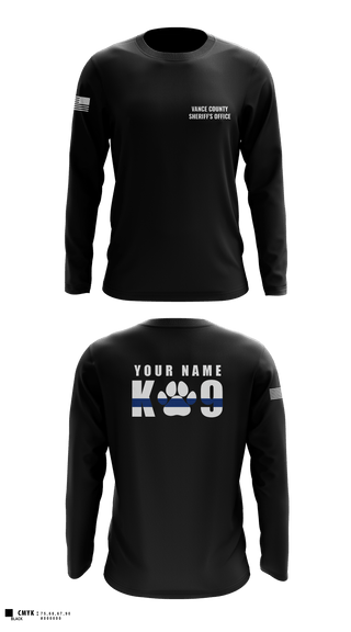 Long Sleeve Performance Shirt, Vance County Sheriff's Office  K9 Unit, Police, Teamtime, Team time, sublimation, custom sports apparel, team uniforms, spirit wear, spiritwear, sports uniforms, custom shirts, team store, custom team store, fundraiser sports, apparel fundraiser