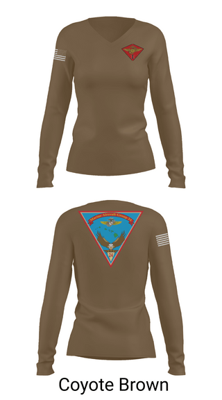 Womens Long Sleeve Vneck Shirt 1, Marine Air Group 24, Marines, Teamtime, Team time, sublimation, custom sports apparel, team uniforms, spirit wear, spiritwear, sports uniforms, custom shirts, team store, custom team store, fundraiser sports, apparel fundraiser
