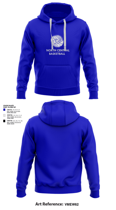 North Central High School Basketball 86783677 Hoodie - 1