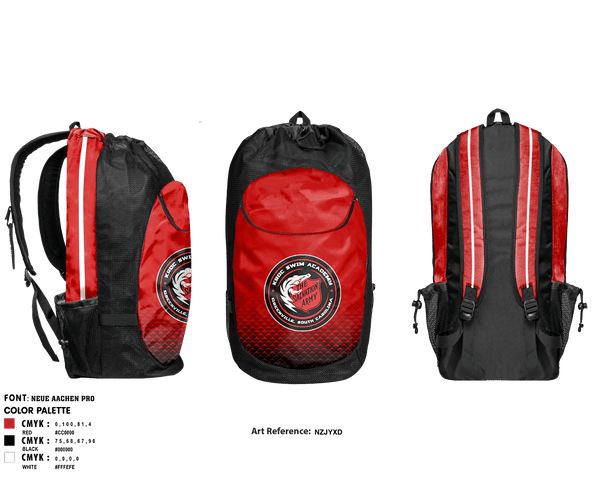 Gear Bag, Kroc Swim Academy, Swimming, Teamtime, Team time, sublimation, custom sports apparel, team uniforms, spirit wear, spiritwear, sports uniforms, custom shirts, team store, custom team store, fundraiser sports, apparel fundraiser