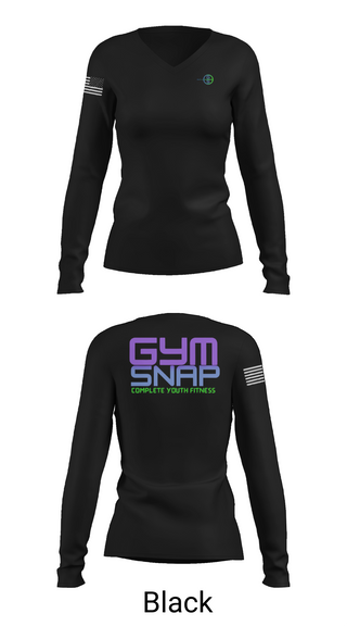 Womens Long Sleeve Vneck Shirt, Gym SNAP Track, Track & Field, Teamtime, Team time, sublimation, custom sports apparel, team uniforms, spirit wear, spiritwear, sports uniforms, custom shirts, team store, custom team store, fundraiser sports, apparel fundraiser