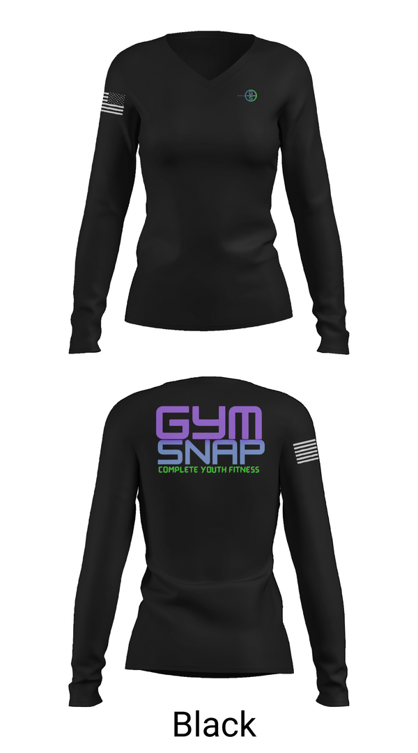 Womens Long Sleeve Vneck Shirt, Gym SNAP Track, Track & Field, Teamtime, Team time, sublimation, custom sports apparel, team uniforms, spirit wear, spiritwear, sports uniforms, custom shirts, team store, custom team store, fundraiser sports, apparel fundraiser