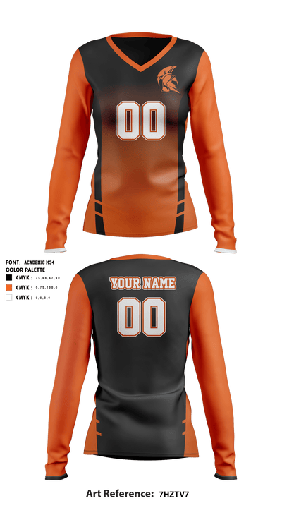 Ouray High School Volleyball 70687168 Women's Long Sleeve V-neck Shirt - 37 (1)