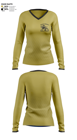 Womens Long Sleeve Vneck Shirt, Valley Springs Middle School, Spirit Store, Teamtime, Team time, sublimation, custom sports apparel, team uniforms, spirit wear, spiritwear, sports uniforms, custom shirts, team store, custom team store, fundraiser sports, apparel fundraiser