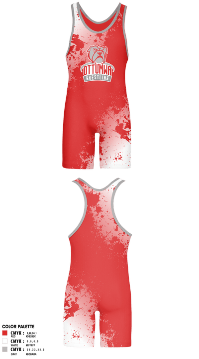 Ottumwa bulldogs 56232716 Wrestling Singlet - 1