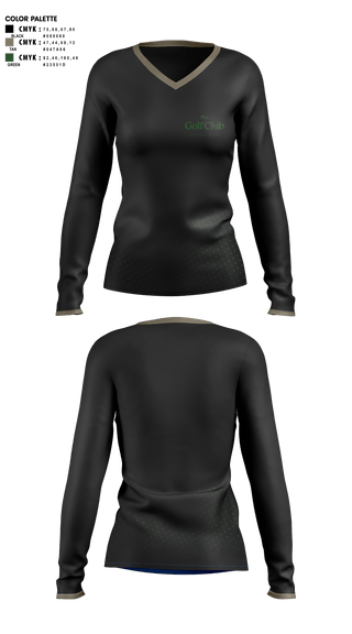 Womens Long Sleeve Vneck Shirt, Back 9 Society, Golf, Teamtime, Team time, sublimation, custom sports apparel, team uniforms, spirit wear, spiritwear, sports uniforms, custom shirts, team store, custom team store, fundraiser sports, apparel fundraiser