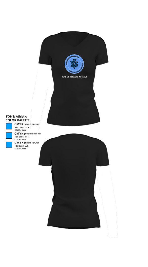 Womens Short Sleeve Vneck Shirt, Warren Middle School Cheer, Cheer, Teamtime, Team time, sublimation, custom sports apparel, team uniforms, spirit wear, spiritwear, sports uniforms, custom shirts, team store, custom team store, fundraiser sports, apparel fundraiser