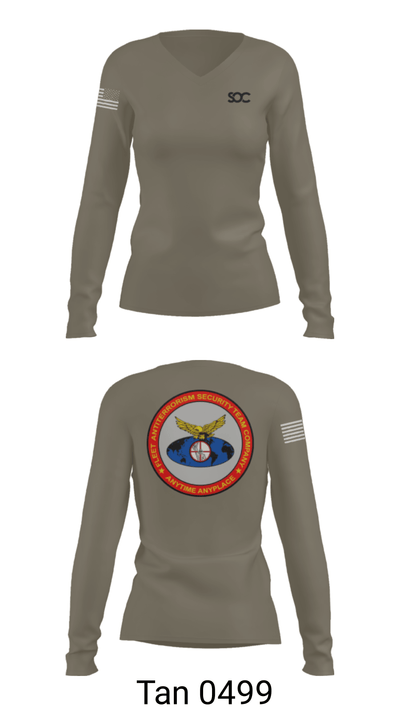 F.A.S.T. 47568902 Women's Long Sleeve V-neck Shirt - 77