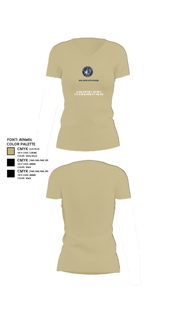 Womens Short Sleeve Vneck Shirt, NAVAL SUPPORT ACTIVITY BETHESDA SECURITY FORCES, Navy, Teamtime, Team time, sublimation, custom sports apparel, team uniforms, spirit wear, spiritwear, sports uniforms, custom shirts, team store, custom team store, fundraiser sports, apparel fundraiser