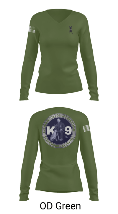 Los Alamitos Police K9 92789810 Women's Long Sleeve V-neck Shirt - 54