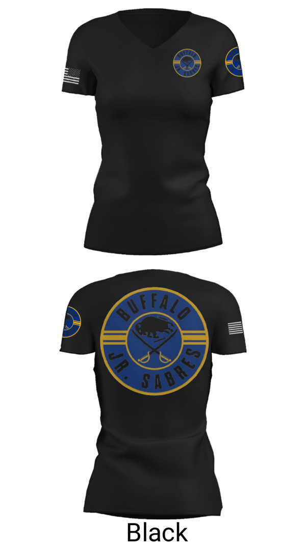 Women's Short Sleeve Vneck Shirt, Buffalo jr sabres, Ice Hockey, Teamtime, Team time, sublimation, custom sports apparel, team uniforms, spirit wear, spiritwear, sports uniforms, custom shirts, team store, custom team store, fundraiser sports, apparel fundraiser