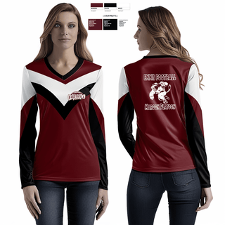 Womens Long Sleeve Vneck Shirt, Etown Bangerz, , Teamtime, Team time, sublimation, custom sports apparel, team uniforms, spirit wear, spiritwear, sports uniforms, custom shirts, team store, custom team store, fundraiser sports, apparel fundraiser