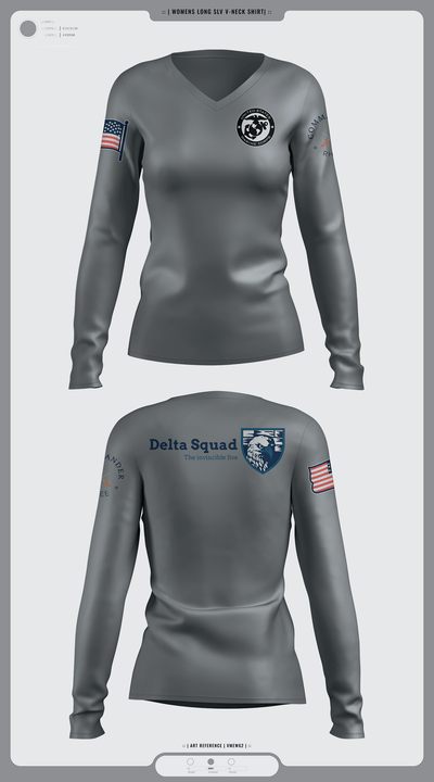 Marine Corps 67059926 Women's Long Sleeve V-neck Shirt - 2