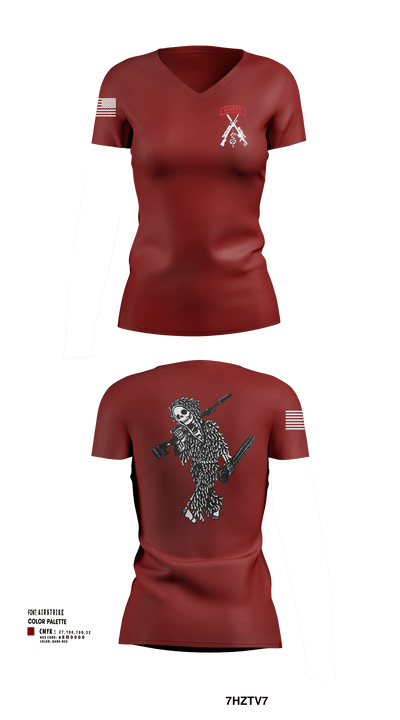 2-5 CAV Snipers 24011849 Women's Short Sleeve V-neck Shirt - 116