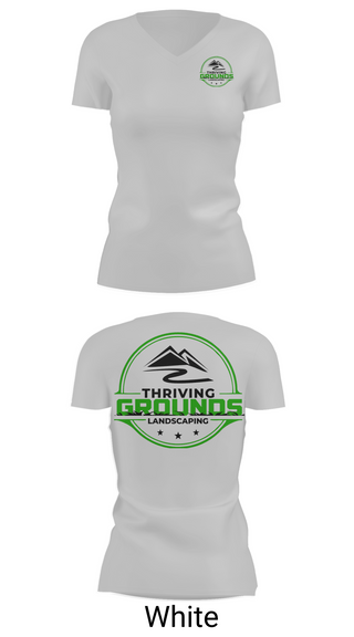 Womens Short Sleeve Vneck Shirt, Thriving Grounds Landscaping, , Teamtime, Team time, sublimation, custom sports apparel, team uniforms, spirit wear, spiritwear, sports uniforms, custom shirts, team store, custom team store, fundraiser sports, apparel fundraiser