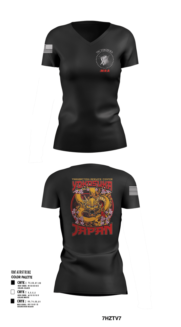 Womens Short Sleeve Vneck Shirt, Transactional Service Center Yokosuka, Navy, Teamtime, Team time, sublimation, custom sports apparel, team uniforms, spirit wear, spiritwear, sports uniforms, custom shirts, team store, custom team store, fundraiser sports, apparel fundraiser
