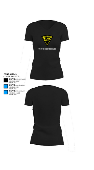 Womens Short Sleeve Vneck Shirt, West Virginia State Police, Police, Teamtime, Team time, sublimation, custom sports apparel, team uniforms, spirit wear, spiritwear, sports uniforms, custom shirts, team store, custom team store, fundraiser sports, apparel fundraiser