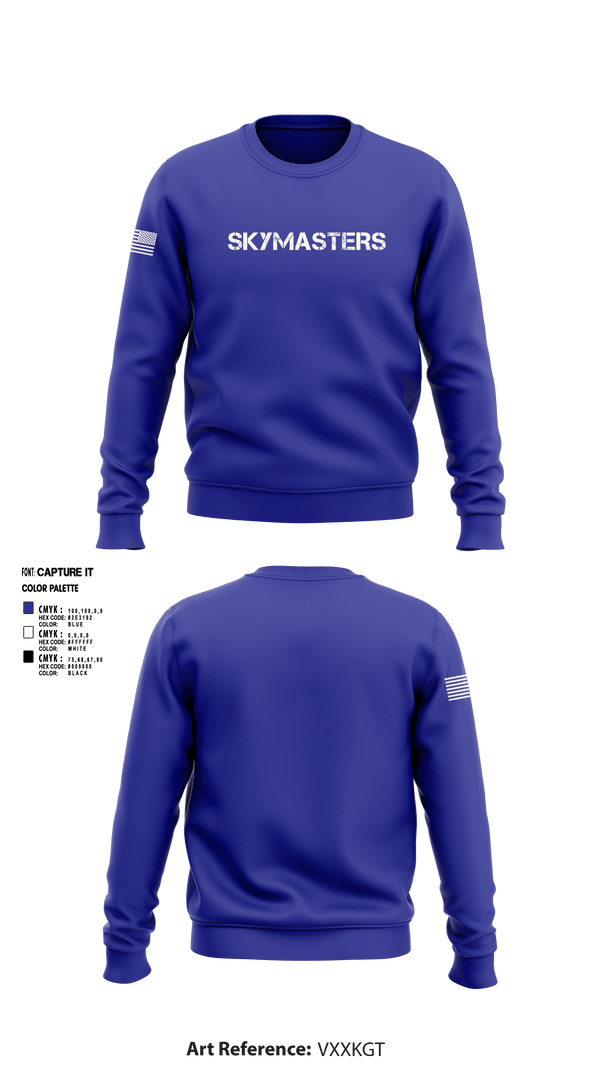 Crew Neck Sweatshirt, Skymasters, Army, Teamtime, Team time, sublimation, custom sports apparel, team uniforms, spirit wear, spiritwear, sports uniforms, custom shirts, team store, custom team store, fundraiser sports, apparel fundraiser