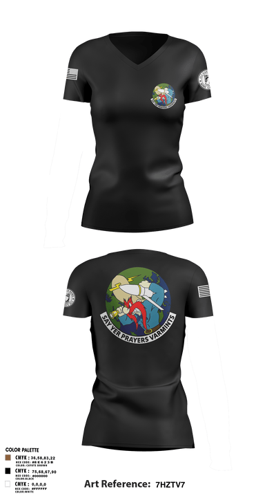 20th Intelligence Squadron 35709340 Women's Short Sleeve V-neck Shirt - 9