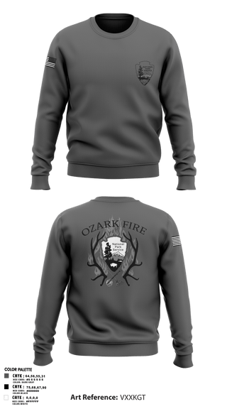 Crew Neck Sweatshirt, OZARK FIRE, Fire Department, Teamtime, Team time, sublimation, custom sports apparel, team uniforms, spirit wear, spiritwear, sports uniforms, custom shirts, team store, custom team store, fundraiser sports, apparel fundraiser