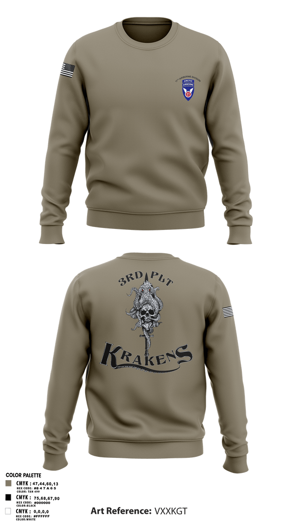 Crew Neck Sweatshirt, 3RD PLT95TH CBRN3rd plt, Army, Teamtime, Team time, sublimation, custom sports apparel, team uniforms, spirit wear, spiritwear, sports uniforms, custom shirts, team store, custom team store, fundraiser sports, apparel fundraiser