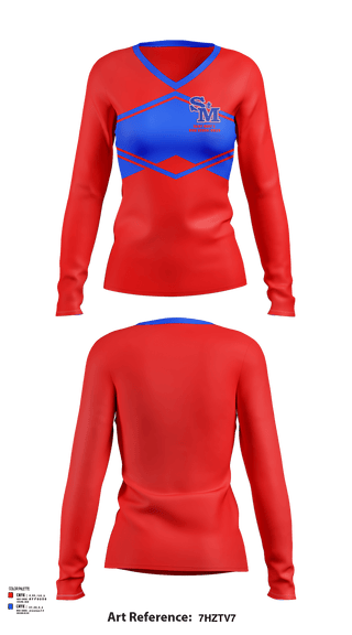 Womens Long Sleeve Vneck Shirt, Saint Mary'S High School Cheer, Cheer, Teamtime, Team time, sublimation, custom sports apparel, team uniforms, spirit wear, spiritwear, sports uniforms, custom shirts, team store, custom team store, fundraiser sports, apparel fundraiser