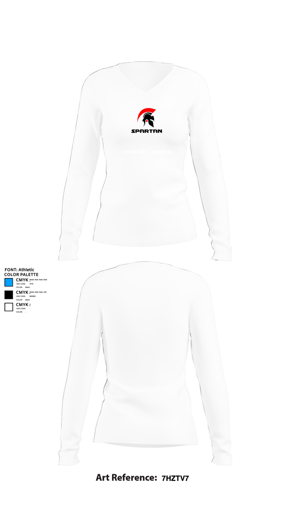 Womens Long Sleeve Vneck Shirt, Spartan Const & Remodeling, , Teamtime, Team time, sublimation, custom sports apparel, team uniforms, spirit wear, spiritwear, sports uniforms, custom shirts, team store, custom team store, fundraiser sports, apparel fundraiser
