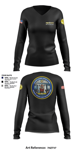 Womens Long Sleeve Vneck Shirt, MSU Sturgeon Bay, Coast Guard, Teamtime, Team time, sublimation, custom sports apparel, team uniforms, spirit wear, spiritwear, sports uniforms, custom shirts, team store, custom team store, fundraiser sports, apparel fundraiser