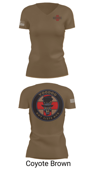 Women's Short Sleeve Vneck Shirt, Voodoo Medics, National Guard, Teamtime, Team time, sublimation, custom sports apparel, team uniforms, spirit wear, spiritwear, sports uniforms, custom shirts, team store, custom team store, fundraiser sports, apparel fundraiser