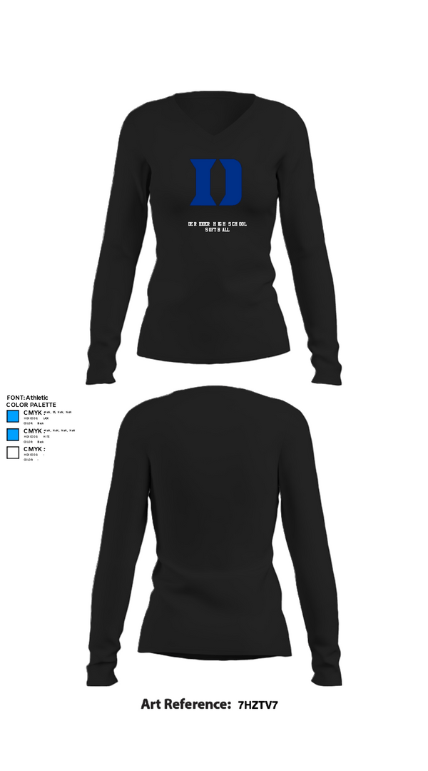 Womens Long Sleeve Vneck Shirt, De Ridder High School Softball, Softball, Teamtime, Team time, sublimation, custom sports apparel, team uniforms, spirit wear, spiritwear, sports uniforms, custom shirts, team store, custom team store, fundraiser sports, apparel fundraiser