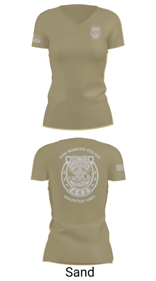 Womens Short Sleeve Vneck Shirt, San Marcos Police Mounted Unit, , Teamtime, Team time, sublimation, custom sports apparel, team uniforms, spirit wear, spiritwear, sports uniforms, custom shirts, team store, custom team store, fundraiser sports, apparel fundraiser