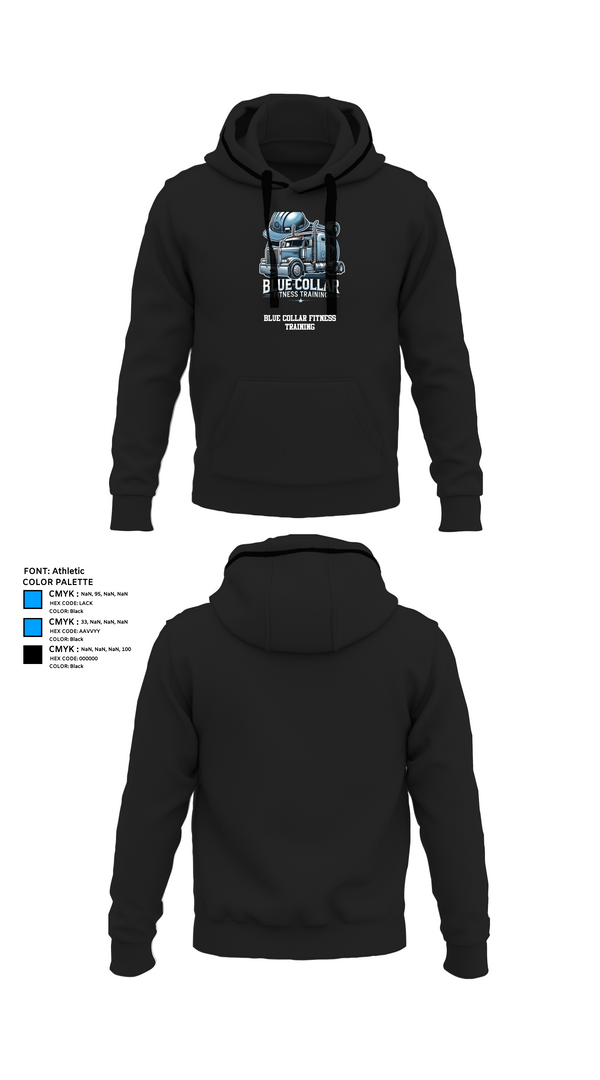 Hoodie, Blue Collar Fitness Training, , Teamtime, Team time, sublimation, custom sports apparel, team uniforms, spirit wear, spiritwear, sports uniforms, custom shirts, team store, custom team store, fundraiser sports, apparel fundraiser