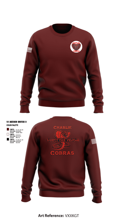 Charlie Company Cobras 69081058 Crew Neck Sweatshirt - 1