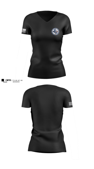 Womens Short Sleeve Vneck Shirt, Bravo Battery, 4th Battalion, 3rd Air Defense Artillery Regiment, Army, Teamtime, Team time, sublimation, custom sports apparel, team uniforms, spirit wear, spiritwear, sports uniforms, custom shirts, team store, custom team store, fundraiser sports, apparel fundraiser
