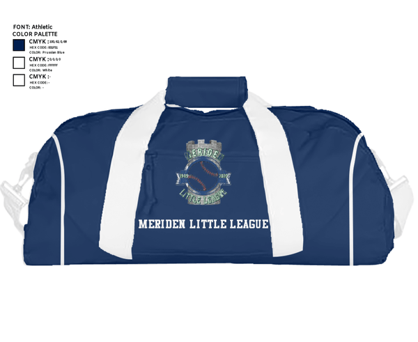 Duffle Bag, Meriden Little League, Baseball, Teamtime, Team time, sublimation, custom sports apparel, team uniforms, spirit wear, spiritwear, sports uniforms, custom shirts, team store, custom team store, fundraiser sports, apparel fundraiser