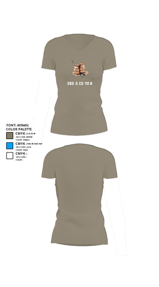 Womens Short Sleeve Vneck Shirt, 3rd G Co v2/8, Marines, Teamtime, Team time, sublimation, custom sports apparel, team uniforms, spirit wear, spiritwear, sports uniforms, custom shirts, team store, custom team store, fundraiser sports, apparel fundraiser