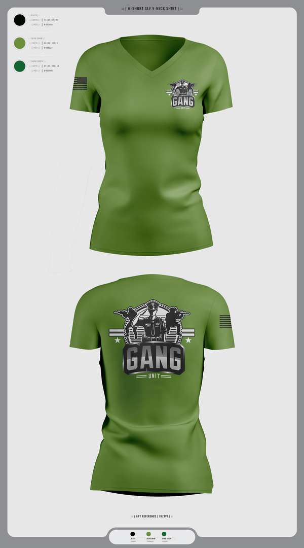 Womens Short Sleeve Vneck Shirt, Gang Unit, Police, Teamtime, Team time, sublimation, custom sports apparel, team uniforms, spirit wear, spiritwear, sports uniforms, custom shirts, team store, custom team store, fundraiser sports, apparel fundraiser